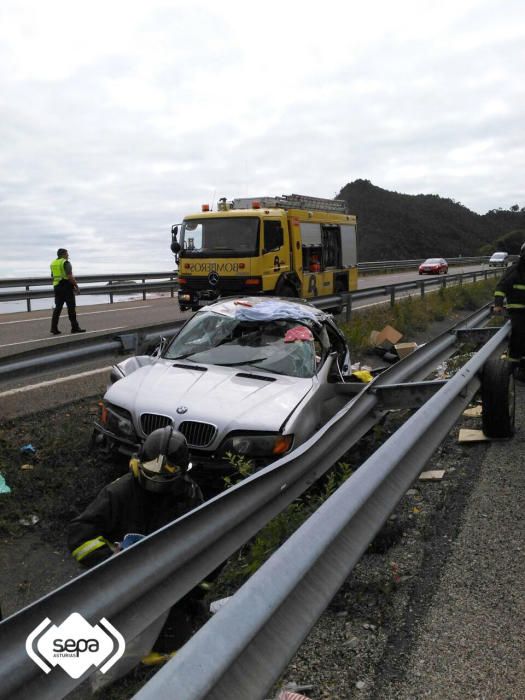 Accidente de tráfico en la A-8 a su paso por Llanes