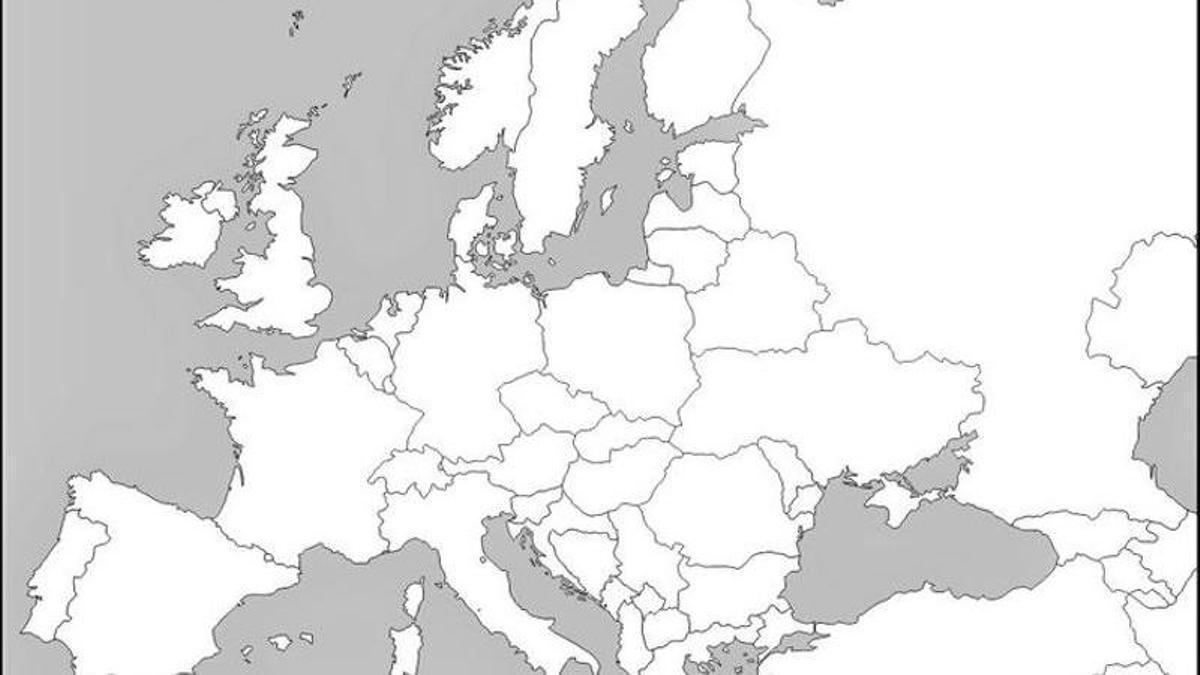 Un mapa de Europa, en blanco