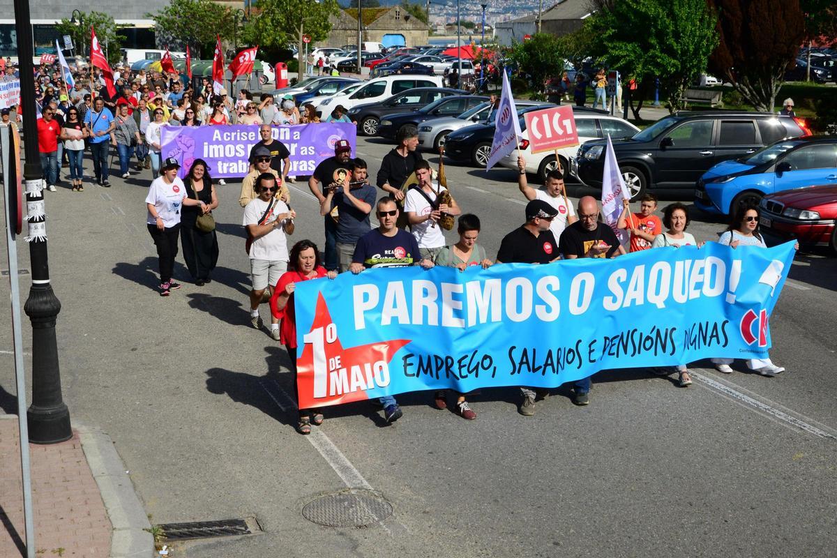 Las imágenes de la manifestación del 1º de Mayo en Cangas