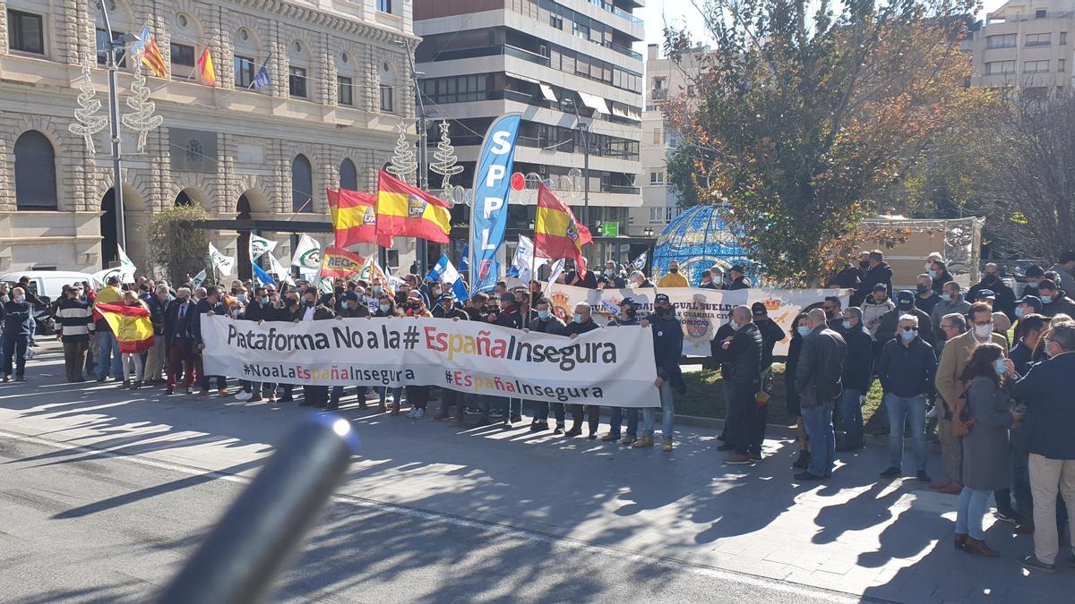 Imagen de la protesta en Alicante contra la reforma de la Ley de Seguridad Ciudadana.