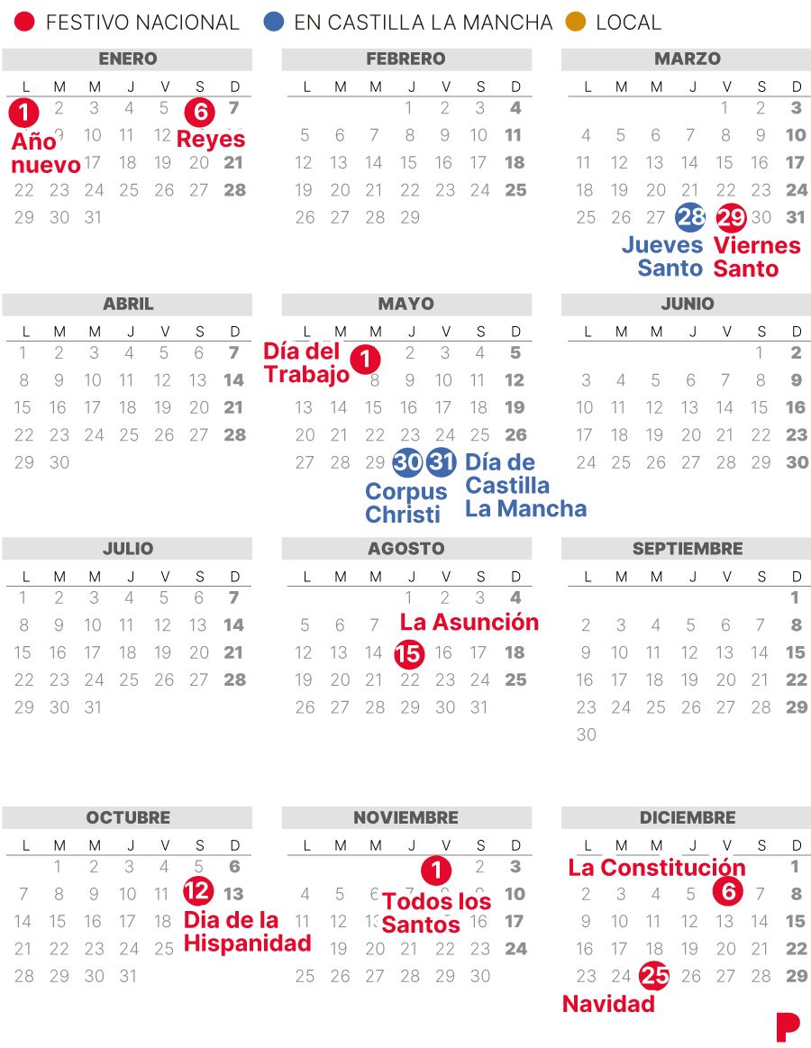 Calendario Laboral CastillaLaMancha 2024