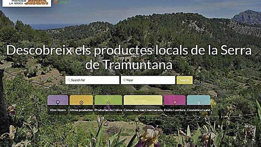 La web permite buscar productos locales de la Serra.