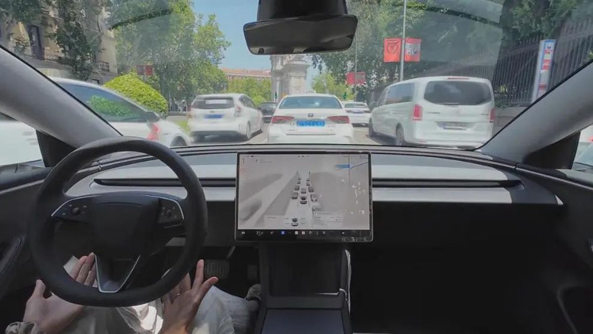 Fragmento del vídeo publicado por Tesla sobre el test en Madrid.