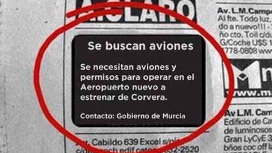 El cachondeo llega con #CorveraSinAviones