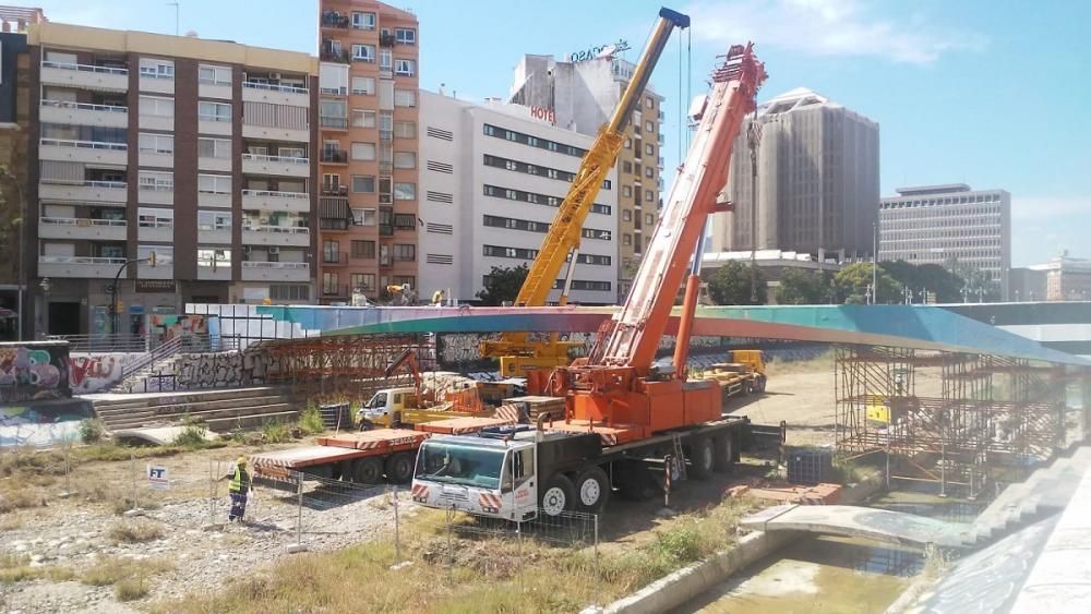 Trabajos de demolición del puente este jueves, 11 de junio