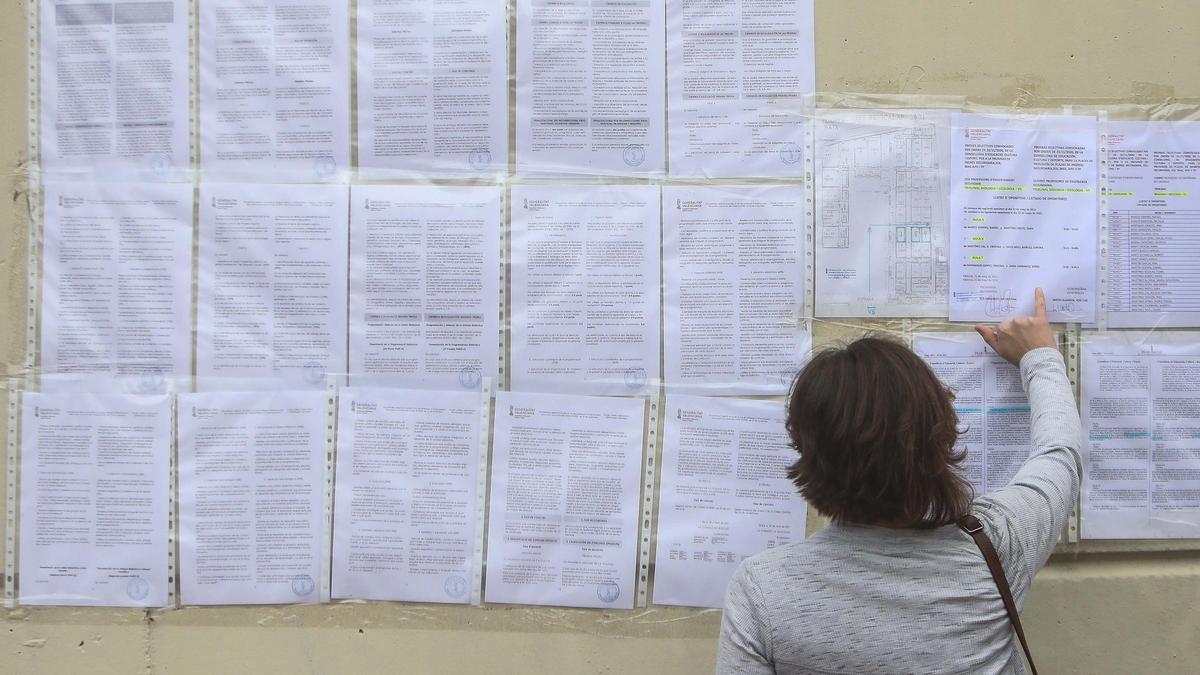 Imagen de archivo de oposiciones de educación en València.