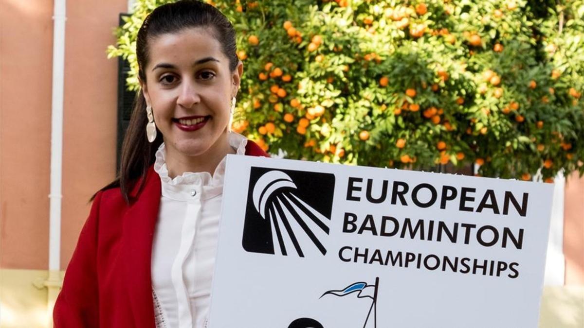 Carolina Marin, con el cartel de los Europeos