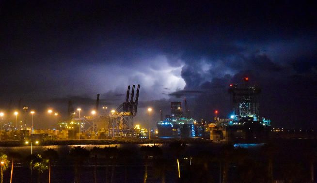 Tormenta sobre el Puerto de Las Palmas