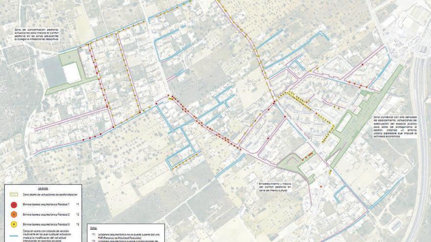 El estudio de movilidad advierte de las barreras arquitectónicas y las calles sin aceras de Sant Jordi