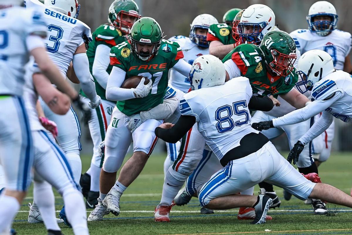 Un partit de la Lliga Catalana de Futbol Americà