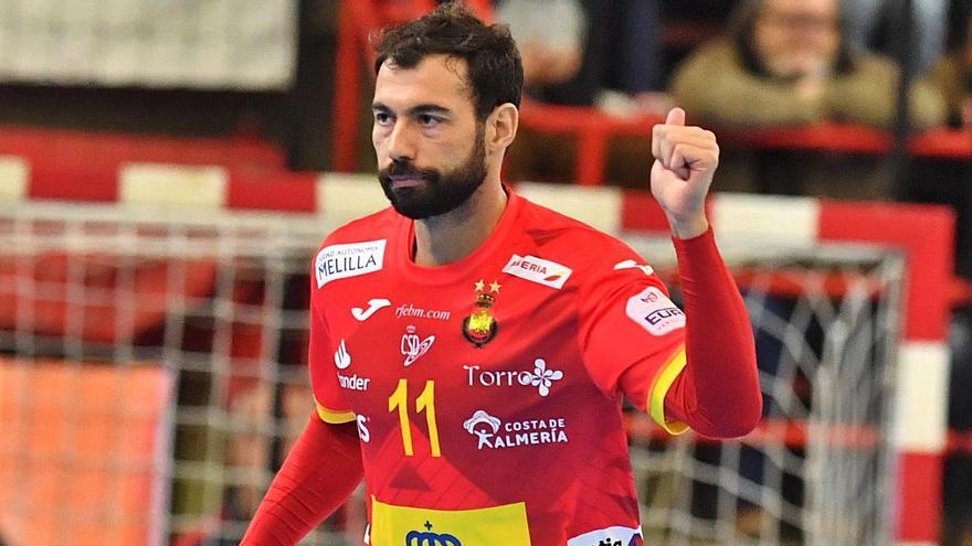 Dani Sarmiento celebra un gol con la camiseta de España durante el pasado 2020. | | J.L. RECIO
