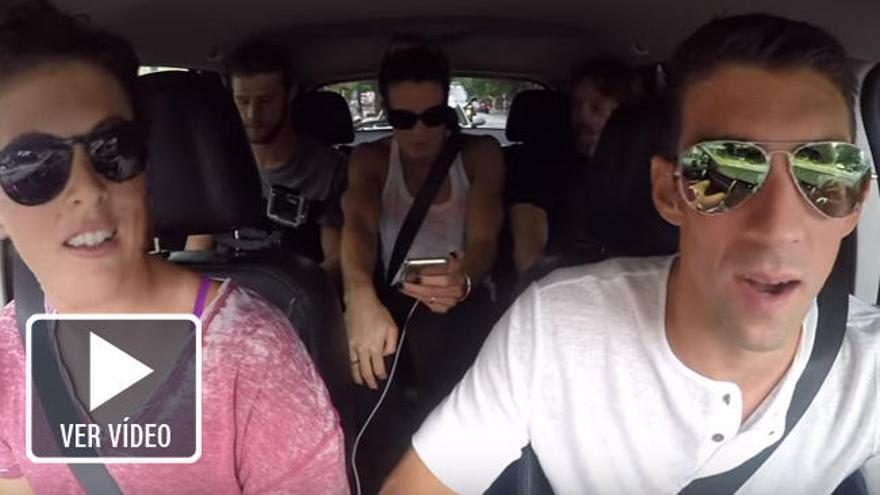 El divertido ´carpool karaoke´ de Phelps y sus compañeros en Río