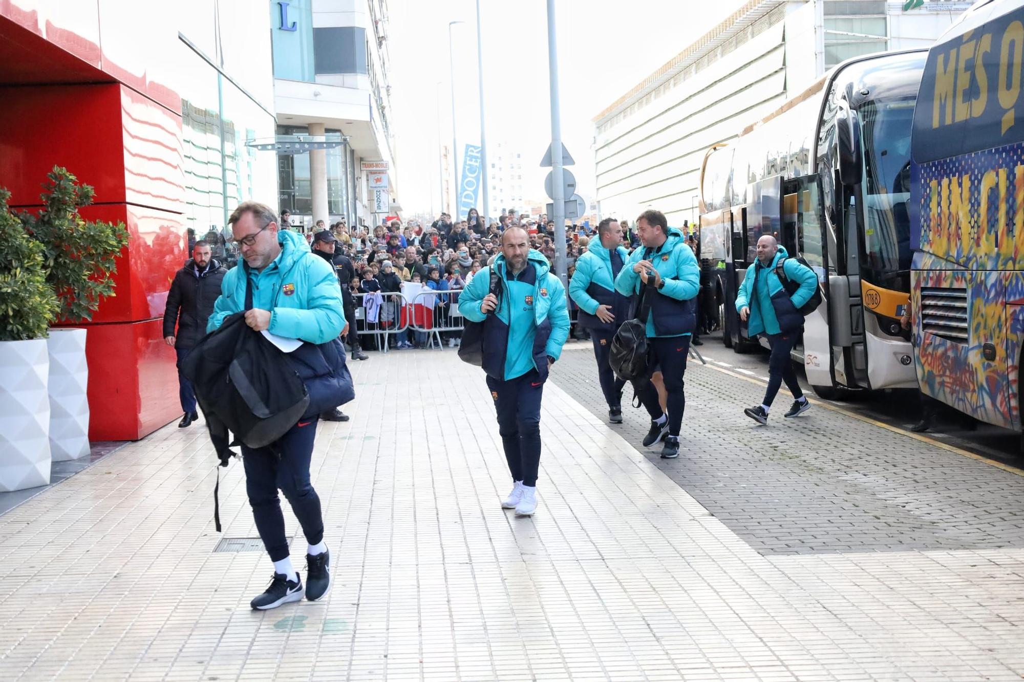 Llegada del Barcelona a Castelló para jugar contra el Villarreal