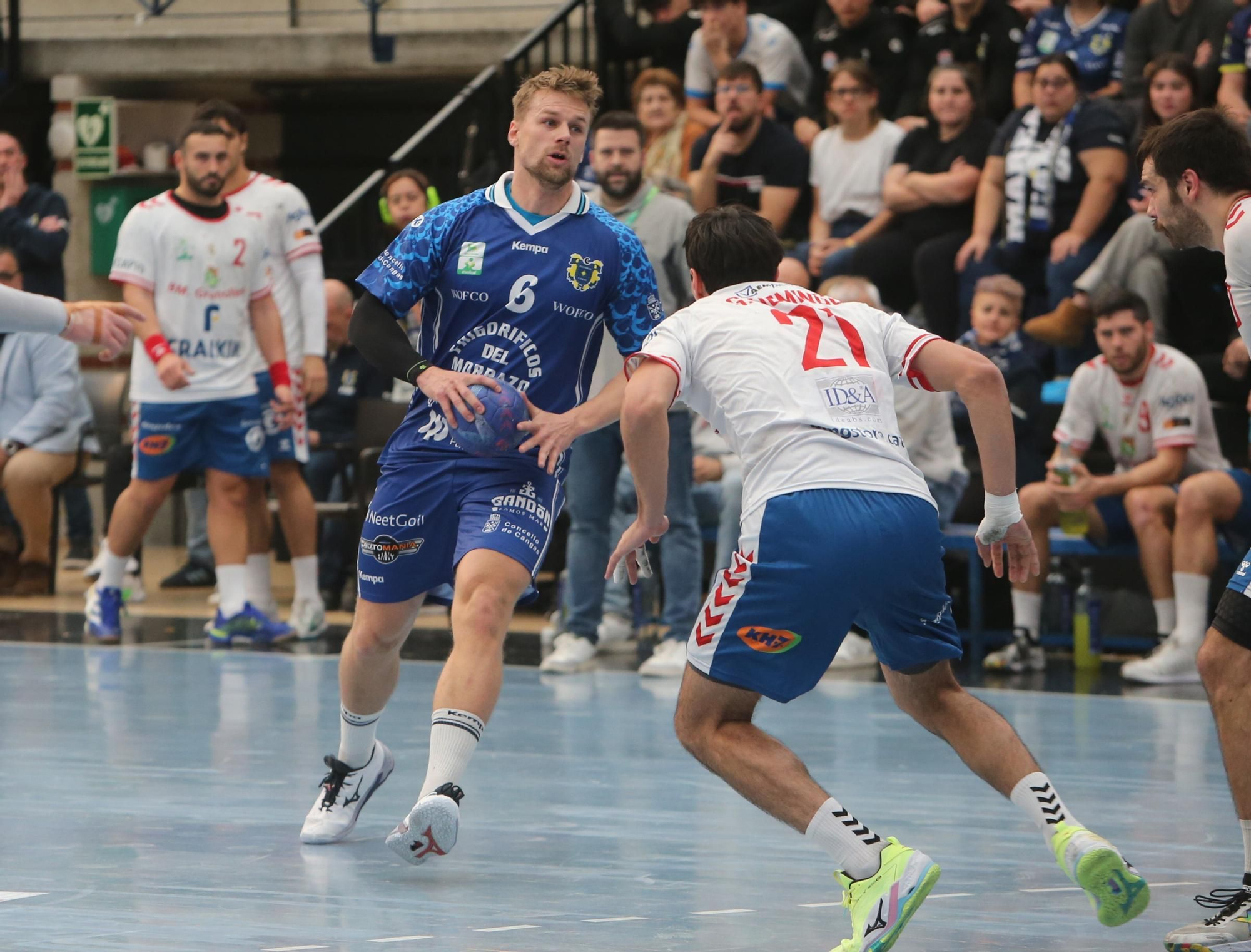 El danés Mads Thymann en el encuentro en O Gatañal ante el Granollers.
