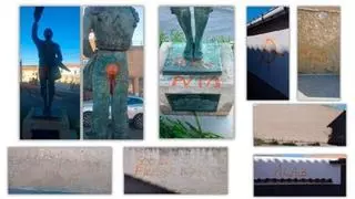 Indignación en Vilafranca por pintadas en casas y monumentos