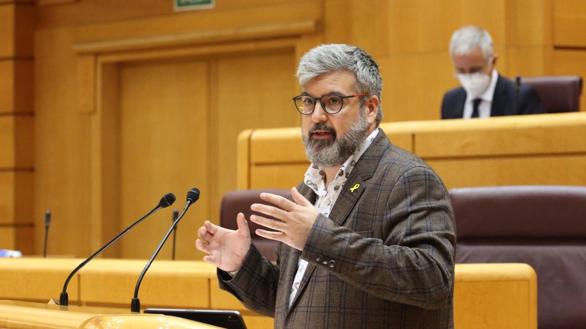 El senador santperenc d&#039;ERC Jordi Martí Deulofeu, durant una intervenció a la Cambra Alta
