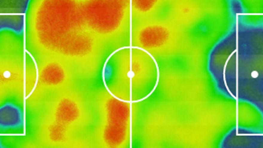 Este es el mapa de calor del Valencia - Celta