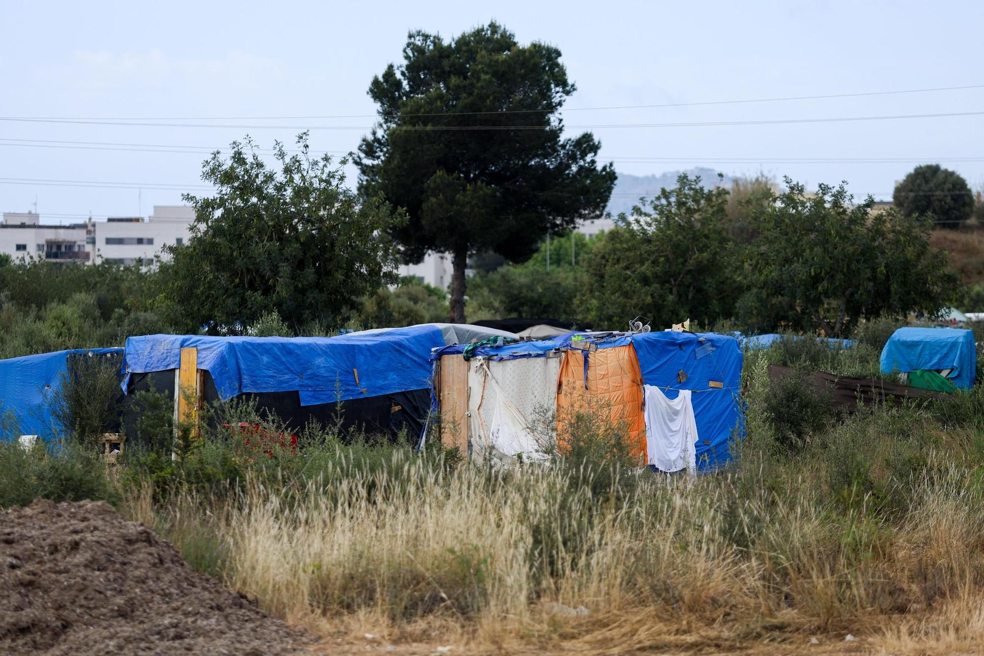 Poblado chabolista en la zona del recinto ferial de Ibiza
