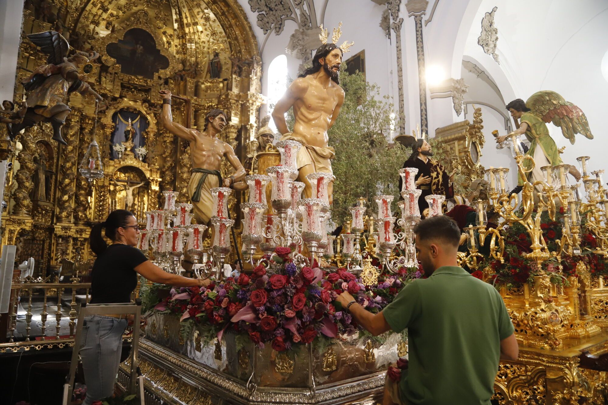 Córdoba  Previa y preparativos del Magno Vía Crucis Iglesia de San Francisco Nuestro Padre Jesús de la Columna, de Lucena