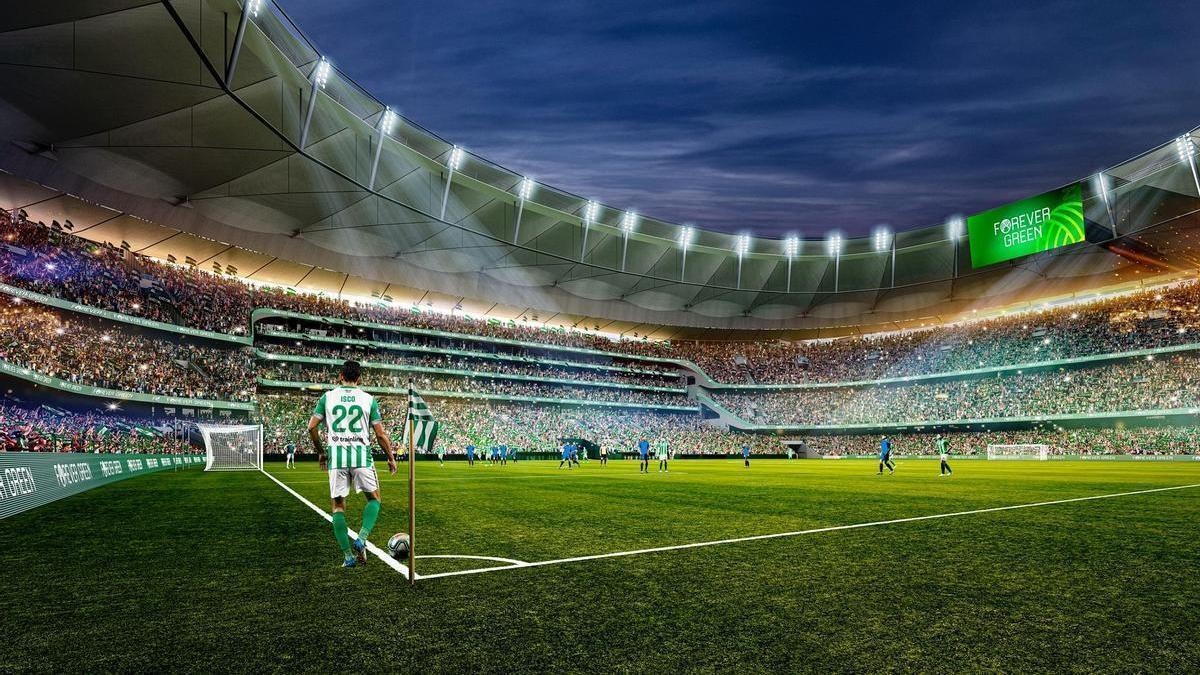Recreación del interior del futuro estadio Benito Villamarín, del Real Betis