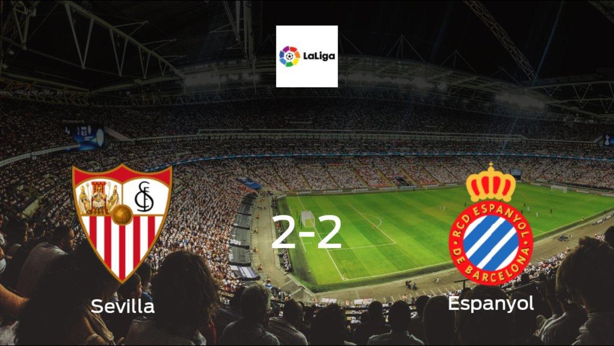 Sevilla and Espanyol ended the game with a 2-2 draw at Ramon Sanchez Pizjuan