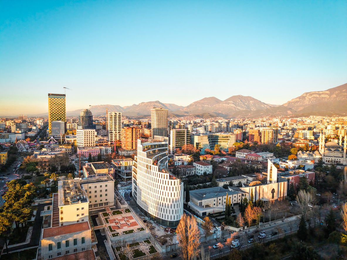 Vista aérea de la ciudad de Tirana