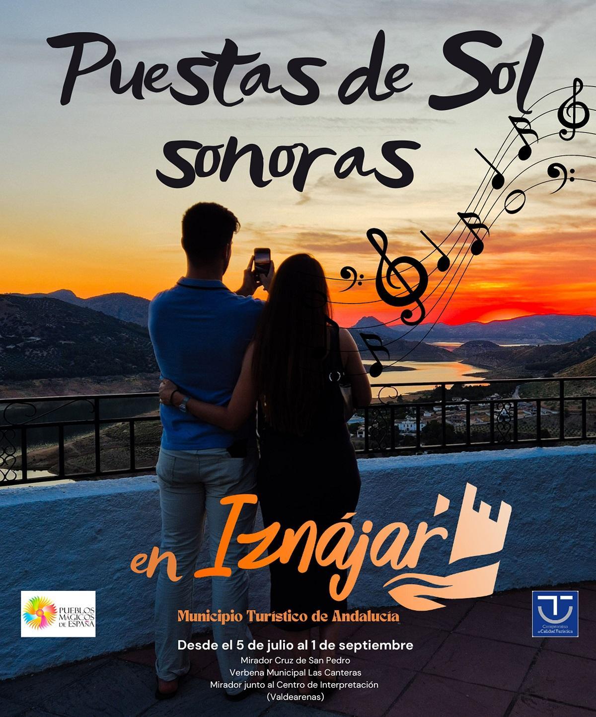 Cartel de la iniciativa para ver las puestas de sol en Iznájar.