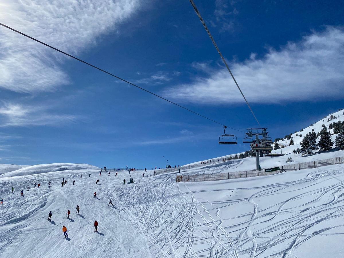 Esquiadors a Masella, ahir