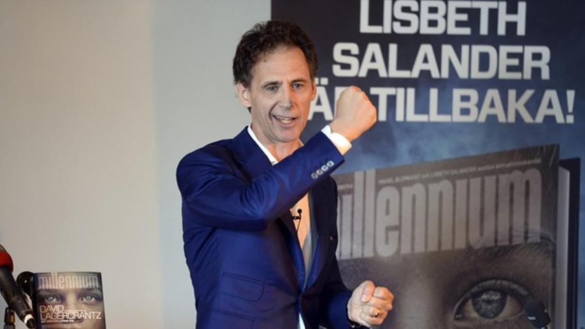 David Lagercrantz, en la rueda de prensa en Estocolmo.