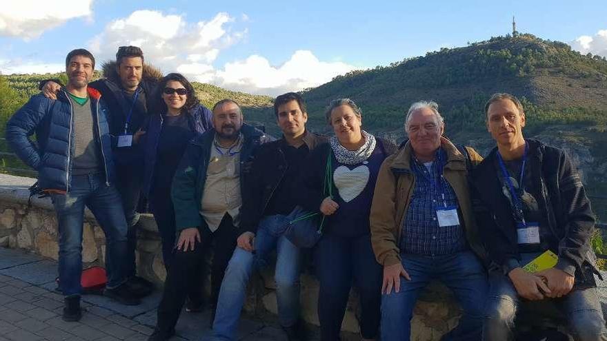 Los integrantes de la Agrupación Astronómica Ío, ayer, en Cuenca.