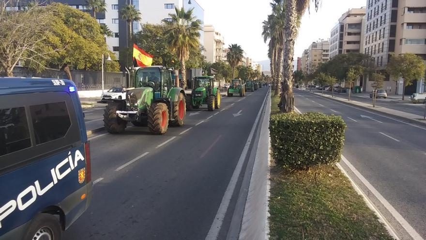 Las protestas del campo vuelven este miércoles a colapsar el Centro de Málaga