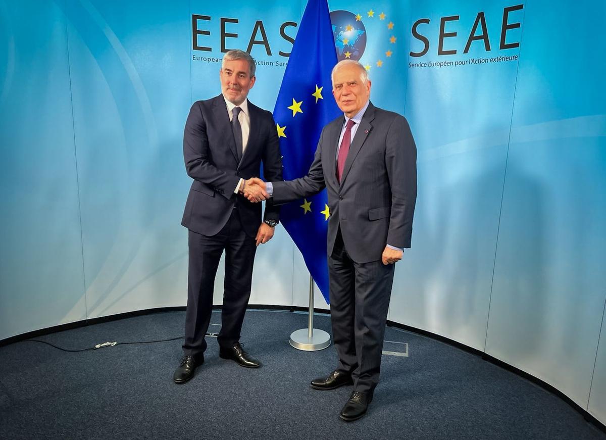 Fernando Clavijo con el alto representante y vicepresidente de la Comisión Europea para Asuntos Exteriores y Política de Seguridad, Josep Borrell