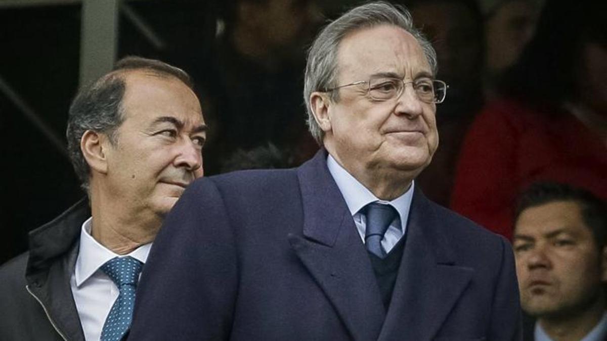 Florentino Pérez, en el palco del Bernabéu