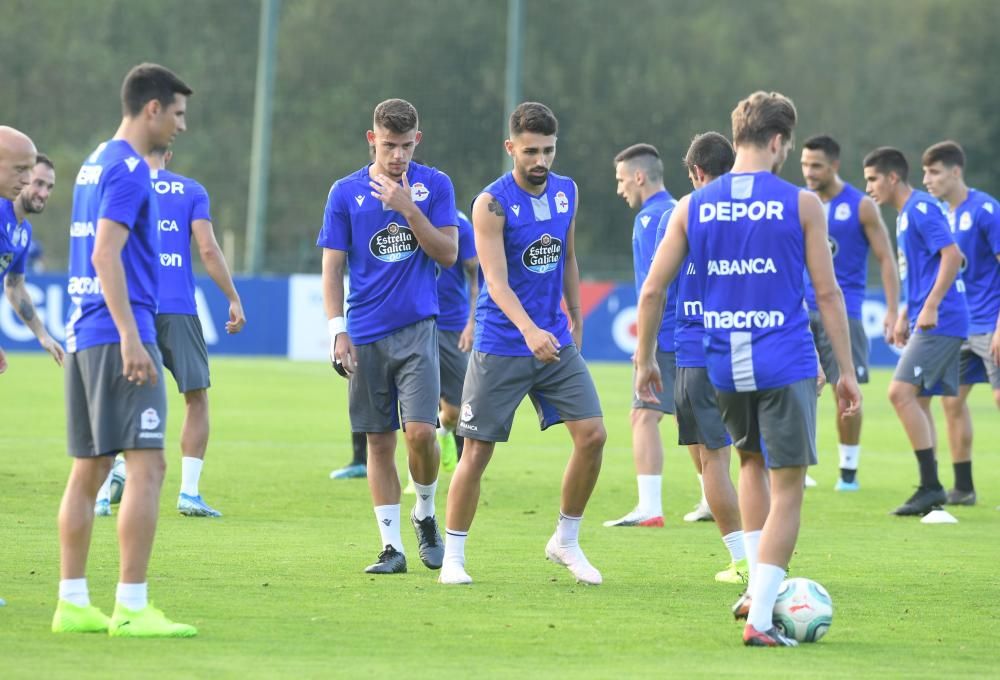 Entrenamiento en Abegondo tras el empate en Gijón