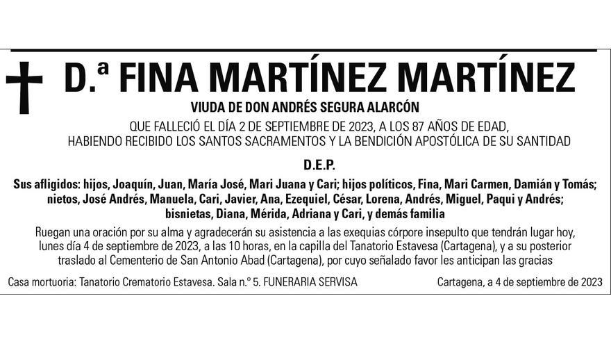 Dª Fina Martínez Martínez