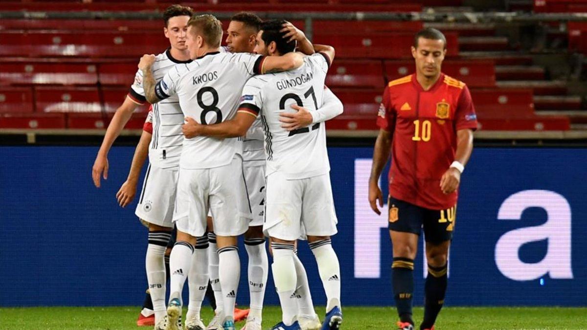 Alemania en el empate ante España.