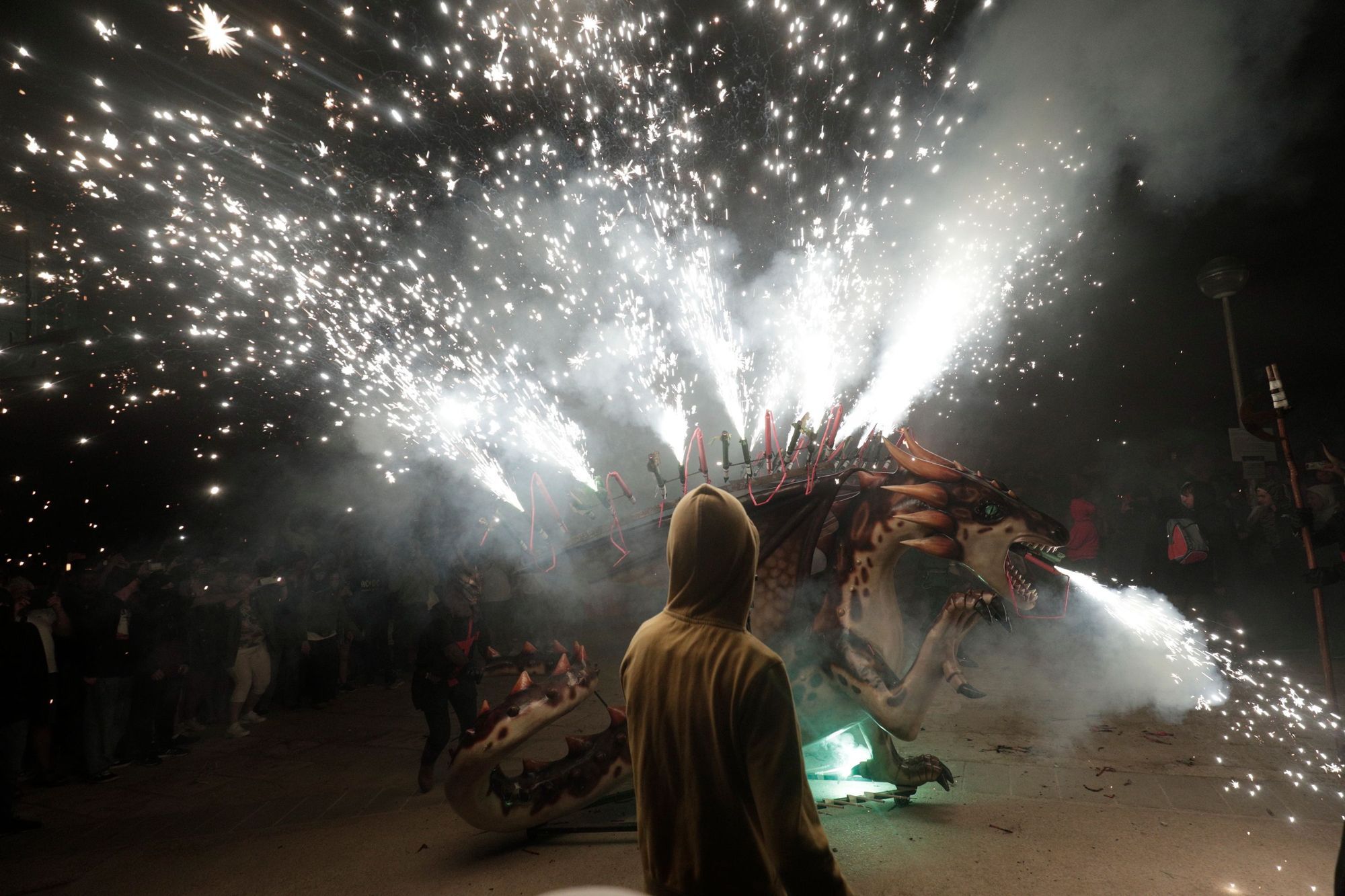 Die Feuerteufel erobern den Parc de la Mar von Palma de Mallorca