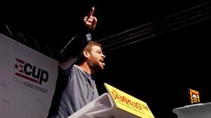 Albano Dante Fachin, exlíder de Podem, en el acto central de campaña de la CUP en Girona.