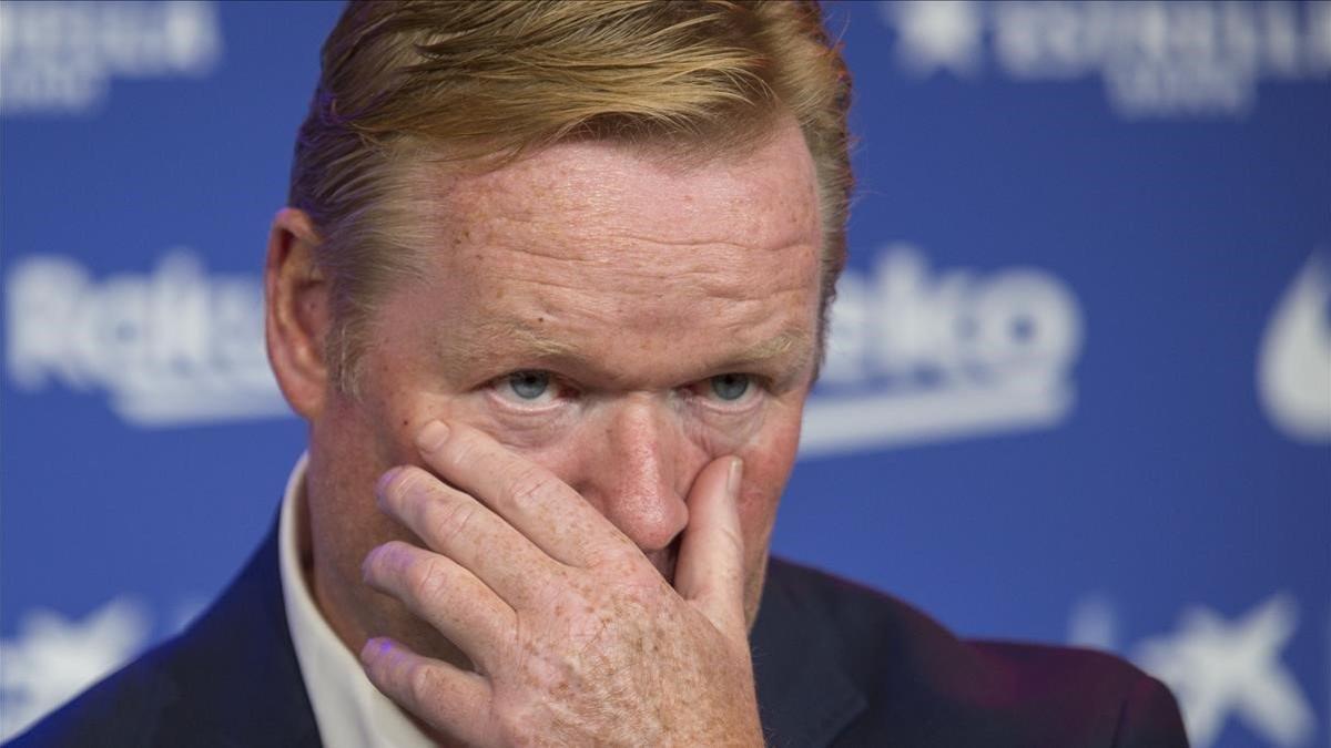 Koeman, en su presentación.