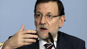 La conferència de premsa de Mariano Rajoy a Astaná, capital de Kazakhstan, aquest dilluns.