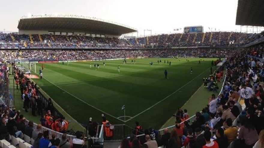 Panorámica del estadio de La Rosaleda.