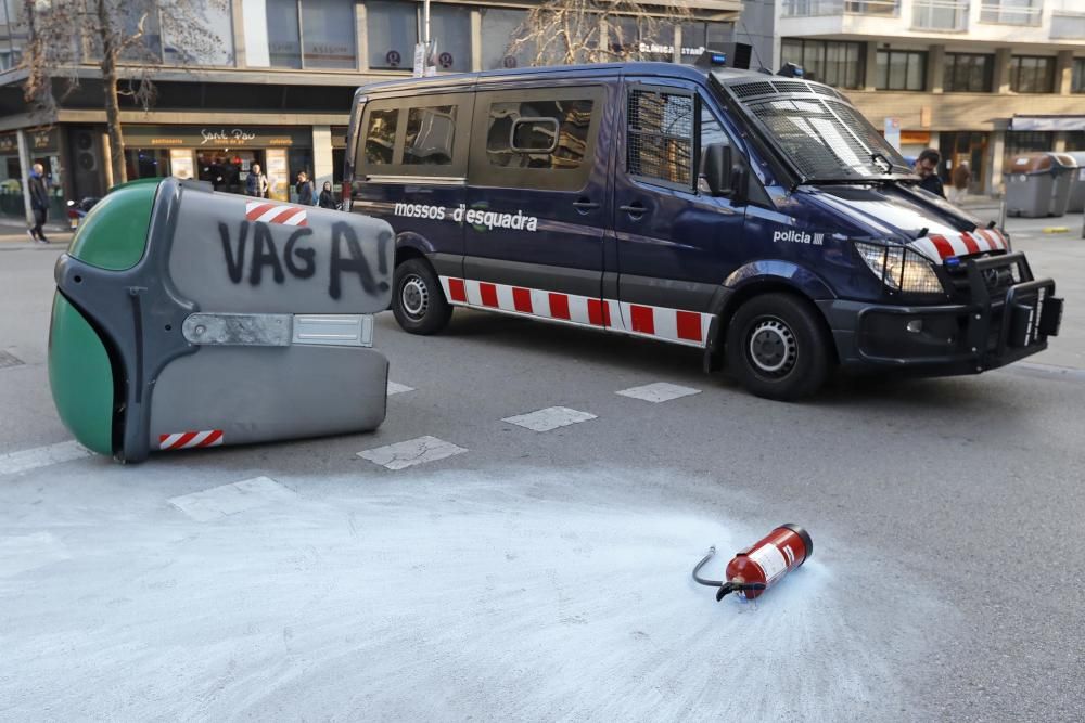 Accions dels piquets en la vaga del 21-F a Girona