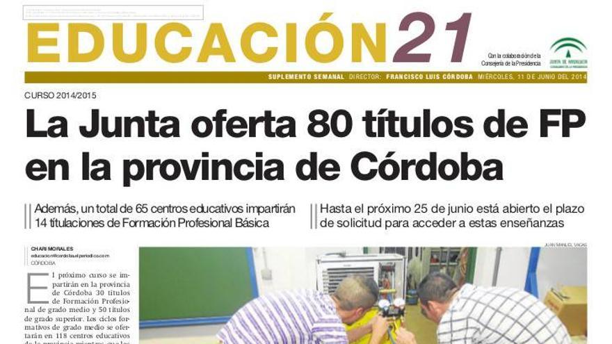 La Junta oferta 80 títulos de FP en la provincia de Córdoba