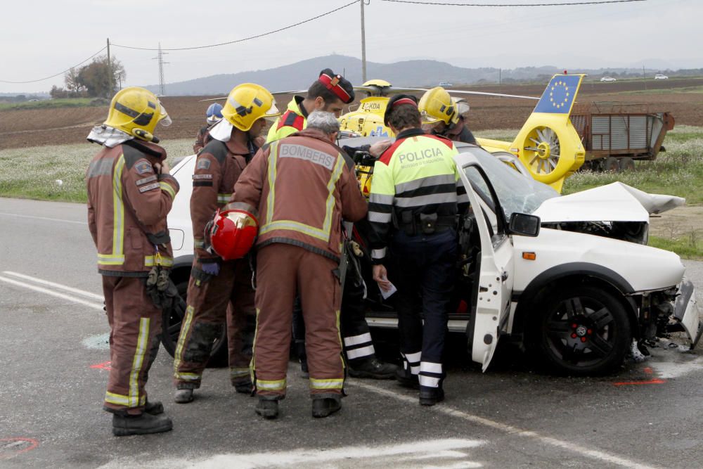 Accident frontal a Vidreres