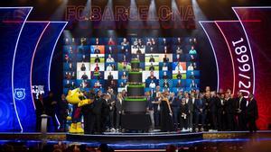 El pastel del 125 aniversario del Barça en el Teatre Gran Liceu de Barcelona.