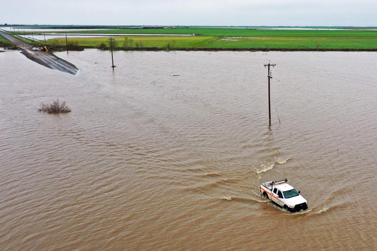 Inundaciones en el condado de Tulare, en California