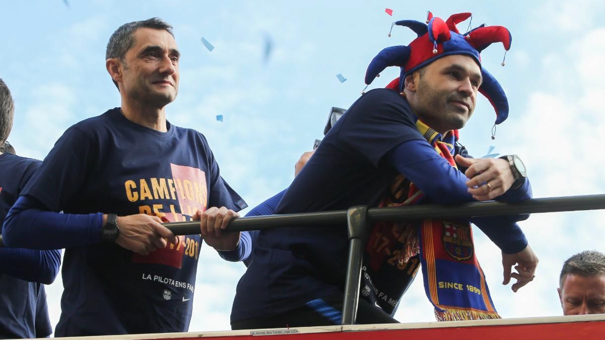 Valverde ganó dos ligas con el Barça
