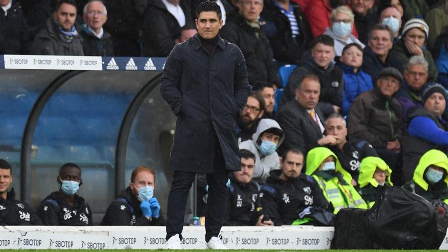 Xisco Muñoz, en el banquillo del Watord ante el Leeds y tras el que fue despedido