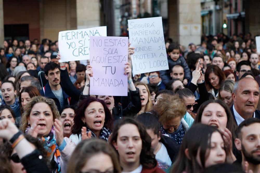 Manifestación por la condena a los integrantes de "La Manada" en Gijón.