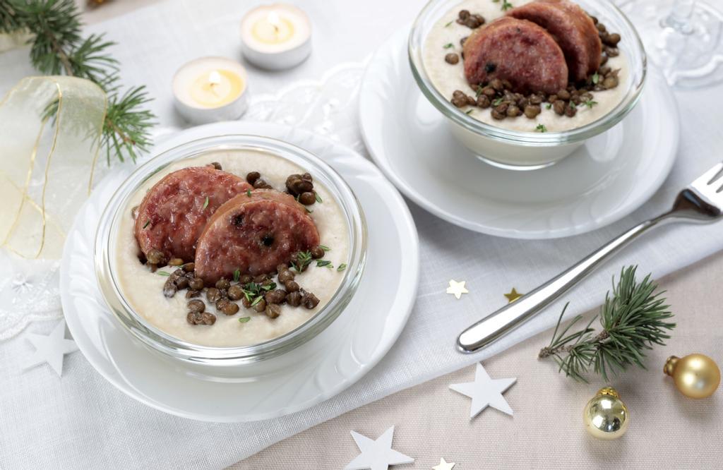 Plato típico italiano con lentejas